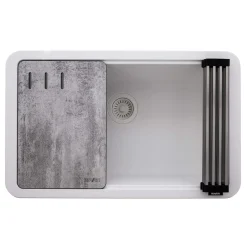 Ruvati 30" White Composite Workstation Sink