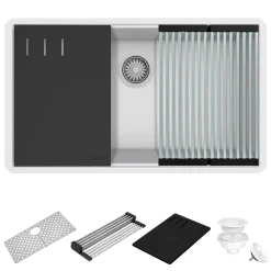Ruvati 32" White Composite Workstation Sink