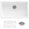 Ruvati 27" White Fireclay Kitchen Sink | Made in Italy