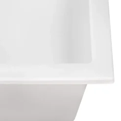 Ruvati 23" White Granite Composite Undermount Single Bowl Kitchen Sink