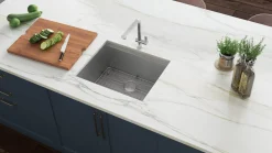 Ruvati 23" Workstation Ledge Undermount 16 Gauge Stainless Steel Single Bowl Bar Prep Kitchen Sink