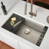 Ruvati 33" Workstation Scratch Resistant Hex Bottom Stainless Steel Kitchen Sink