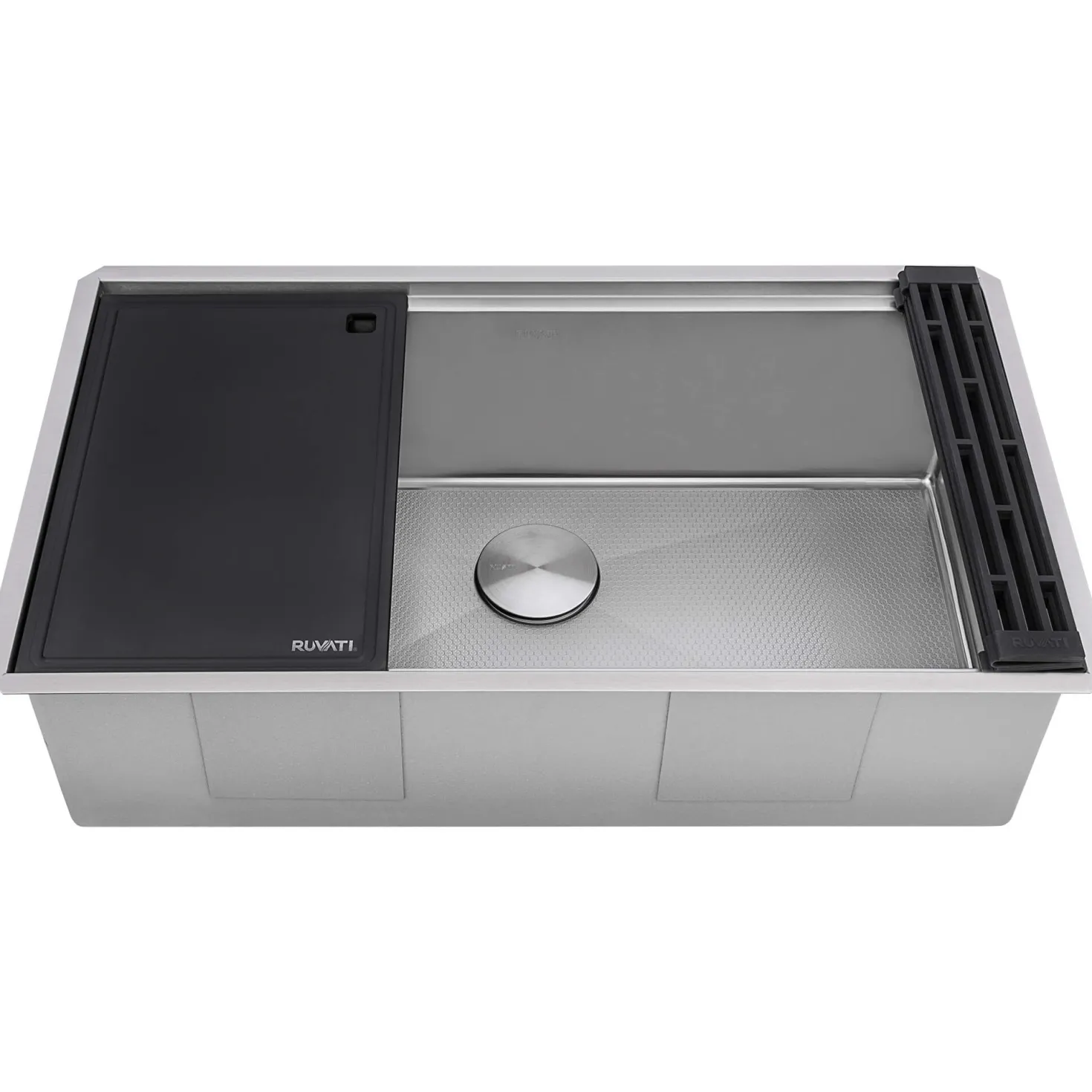 Ruvati 33" Workstation Scratch Resistant Hex Bottom Stainless Steel Kitchen Sink