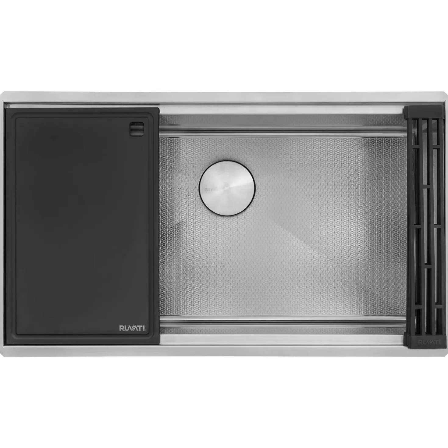 Ruvati 33" Workstation Scratch Resistant Hex Bottom Stainless Steel Kitchen Sink