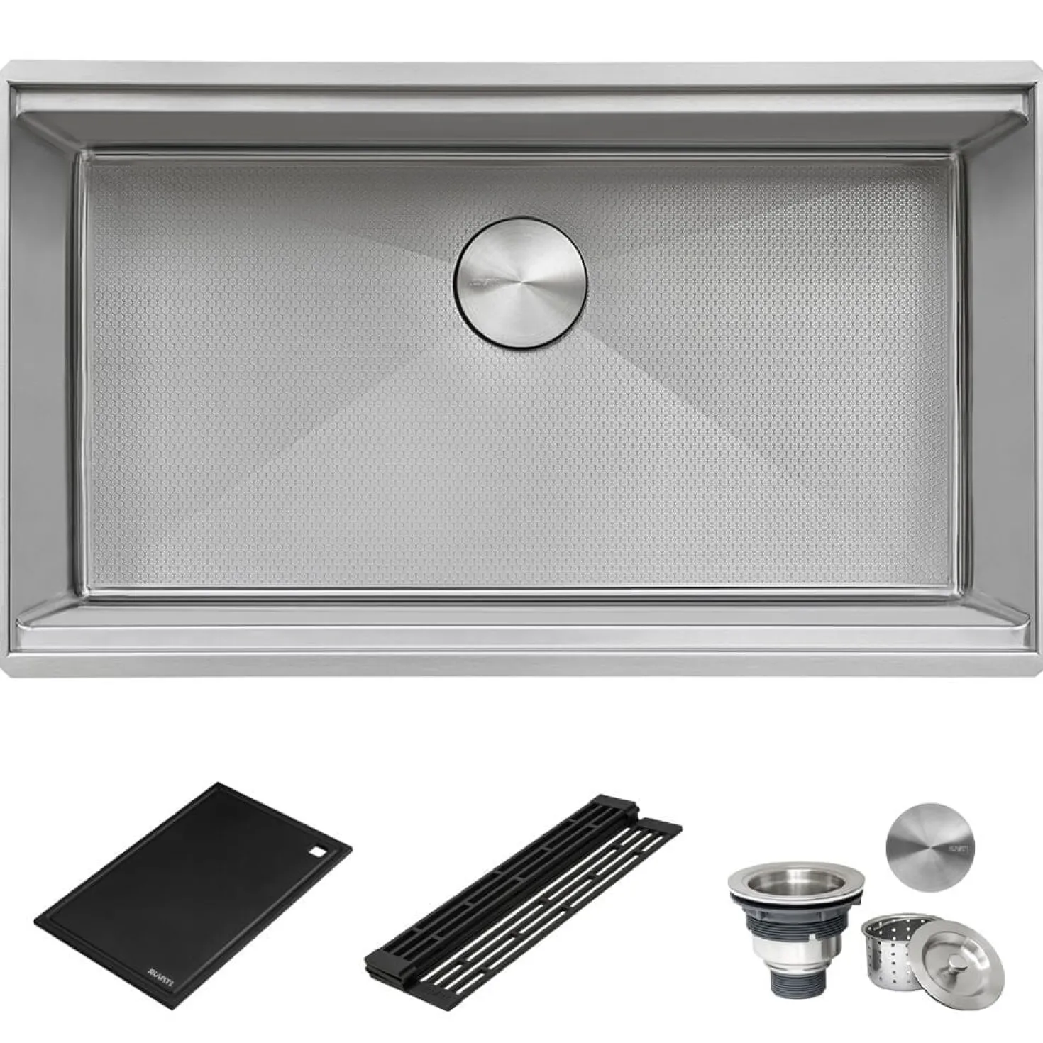 Ruvati 30" Workstation Scratch Resistant Hex Bottom Stainless Steel Kitchen Sink