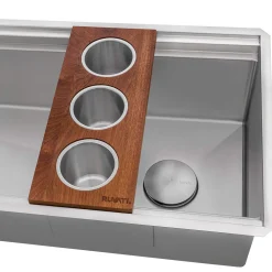 Ruvati 45" Workstation Two-Tiered Double Ledge Undermount 16 Gauge Stainless Steel Kitchen Sink