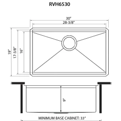 Ruvati 30" Workstation Undermount Gunmetal 16 Gauge Stainless Steel Kitchen Sink