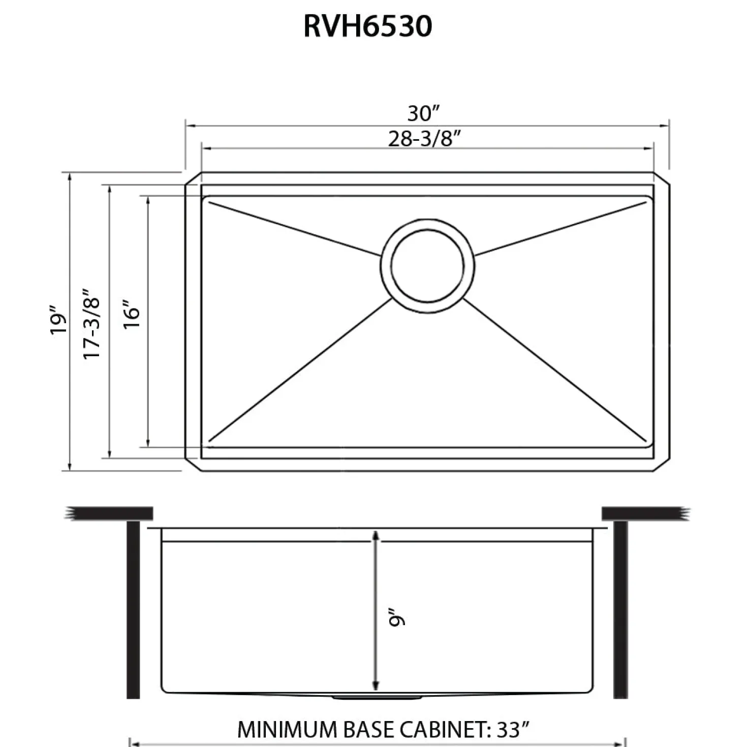 Ruvati 30" Workstation Undermount Gunmetal 16 Gauge Stainless Steel Kitchen Sink