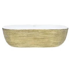 Ruvati 20" x 16" Bathroom Vessel Sink | White with Gold