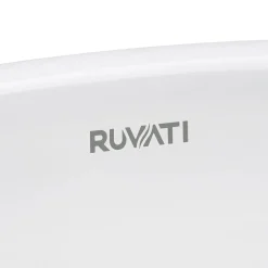 Ruvati 20" x 16" Bathroom Vessel Sink | White with Gold