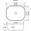 Ruvati 20" x 16" Bathroom Vessel Sink | Black with Silver Exterior