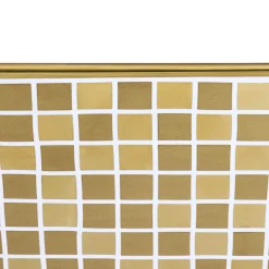 Ruvati 15" x 15" Bathroom Vessel Sink with Gold Pattern Exterior in White