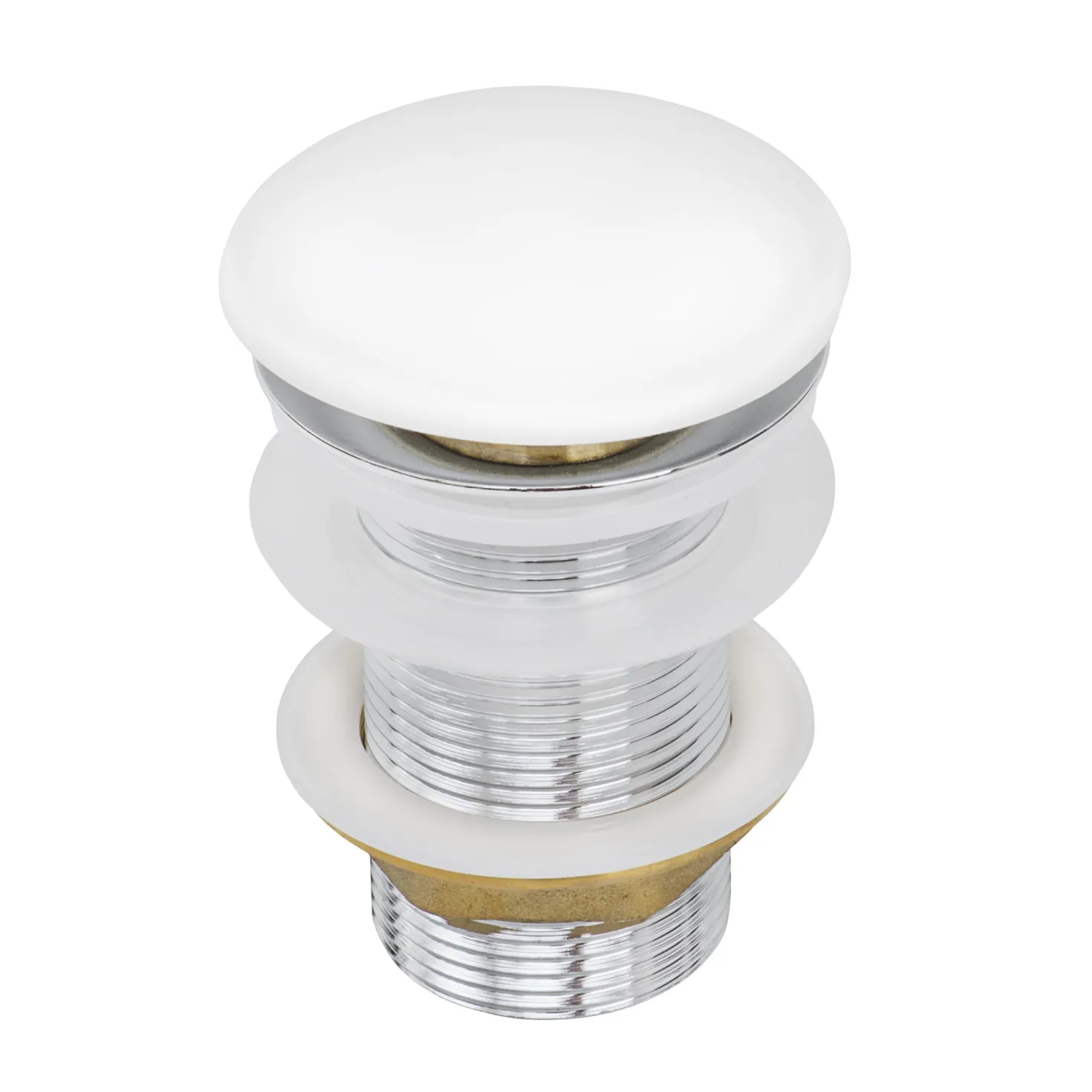 Ruvati 15" x 15" Bathroom Vessel Sink with Gold Pattern Exterior in White