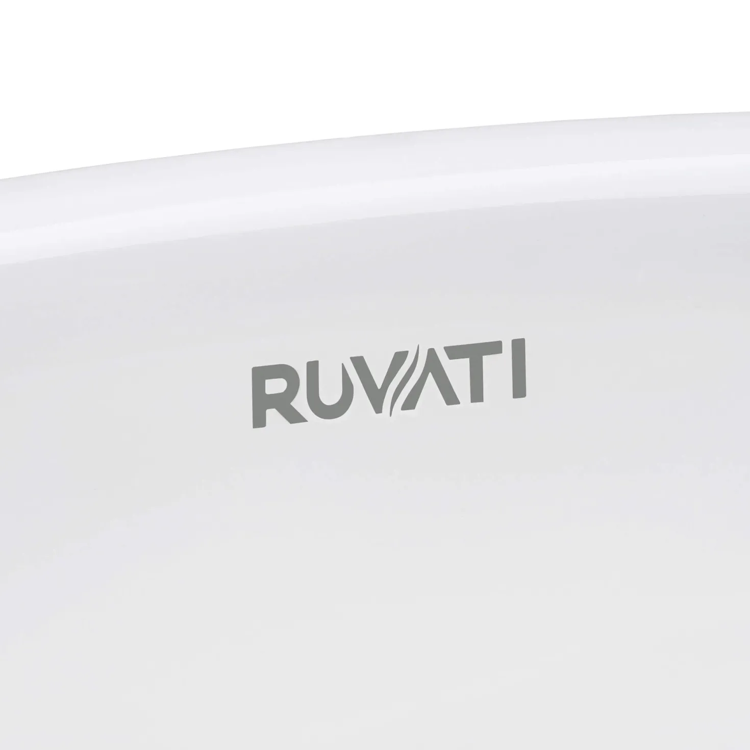 Ruvati 15" x 15" Bathroom Vessel Sink with Gold Pattern Exterior in White