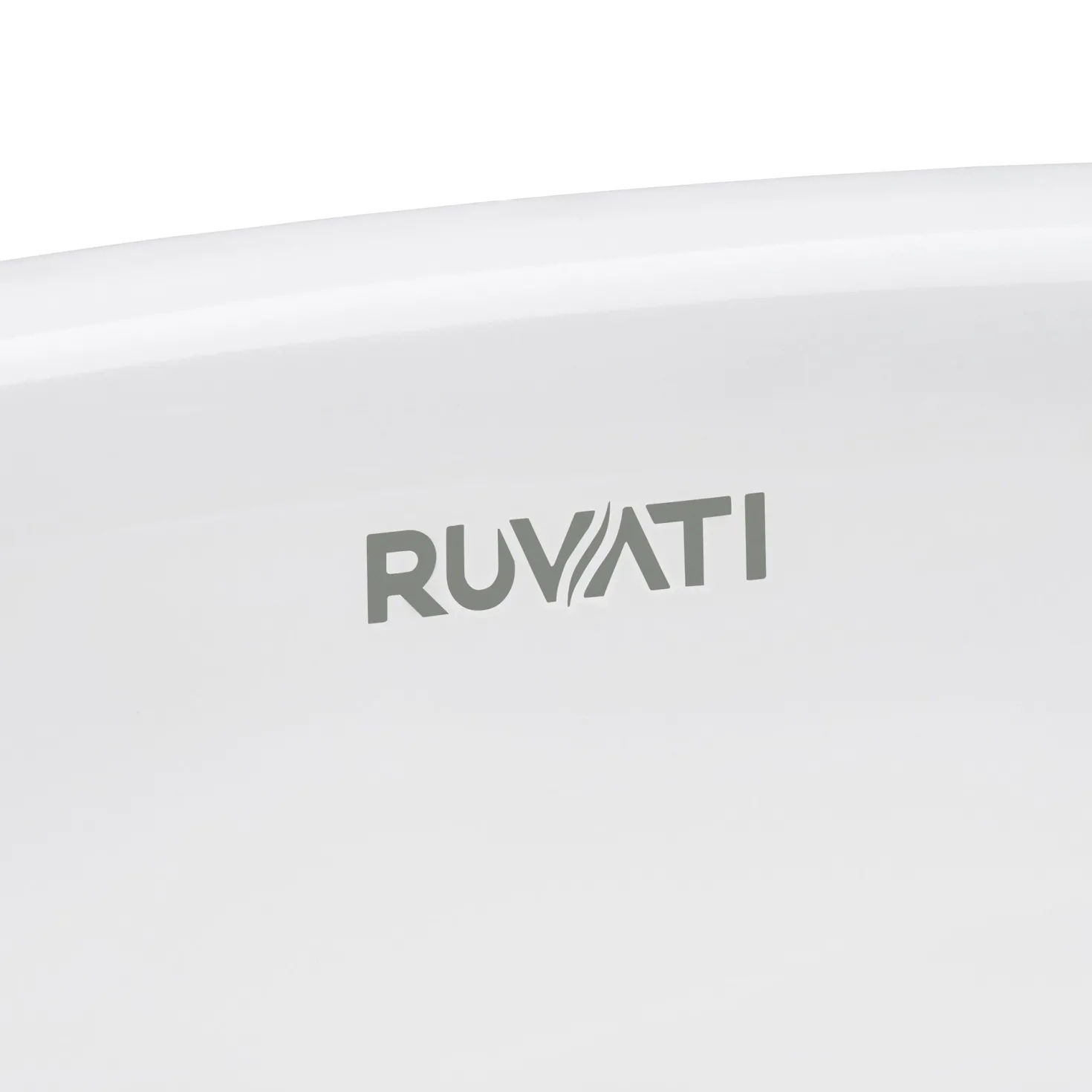 Ruvati 15" x 15" Bathroom Vessel Sink with Gold Pattern Exterior in White