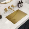 Ruvati 16 x 13" Brushed Golden Brass Undermount Rectangular Bathroom Sink