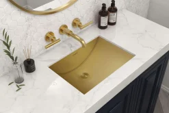 Ruvati 16 x 13" Brushed Golden Brass Undermount Rectangular Bathroom Sink