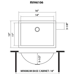 Ruvati 16 x 13" Brushed Golden Brass Undermount Rectangular Bathroom Sink