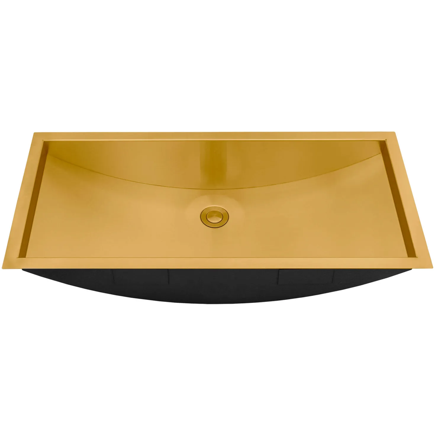 Ruvati 34 x 14" Brushed Golden Brass Undermount Rectangular Bathroom Sink