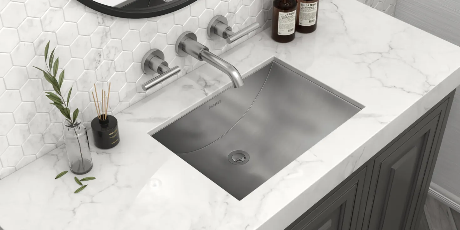 Ruvati 30 x 14" Brushed Stainless Steel Undermount Rectangular Bathroom Sink