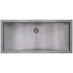 Ruvati 34 x 14" Brushed Stainless Steel Undermount Rectangular Bathroom Sink