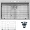 Ruvati 33 x 22" Drop-in Topmount 16 Gauge Zero Radius Stainless Steel Single Bowl Kitchen Sink