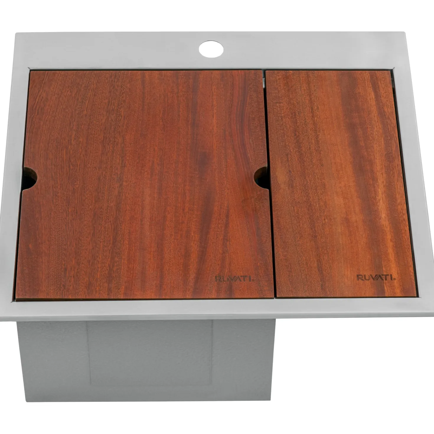 Ruvati 22" x 20" Drop-In Workstation Bar Sink and Glass Rinser