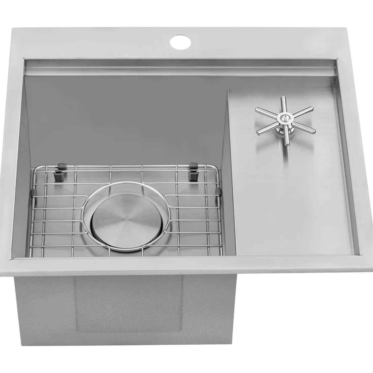 Ruvati 22" x 20" Drop-In Workstation Bar Sink and Glass Rinser