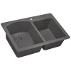 Ruvati 33 x 22" epiGranite Dual-Mount Double Bowl Granite Composite Kitchen Sink