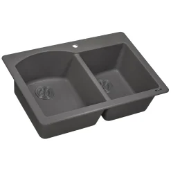 Ruvati 33 x 22" epiGranite Dual-Mount Double Bowl Granite Composite Kitchen Sink