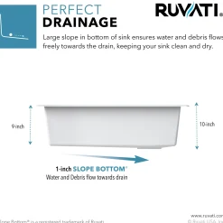Ruvati 33 x 22" epiGranite Top Mount Granite Composite Single Bowl Kitchen Sink