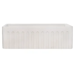 Ruvati 33 x 20" Fireclay Reversible Farmhouse Distressed Finish Apron-Front Kitchen Sink - Crackled White