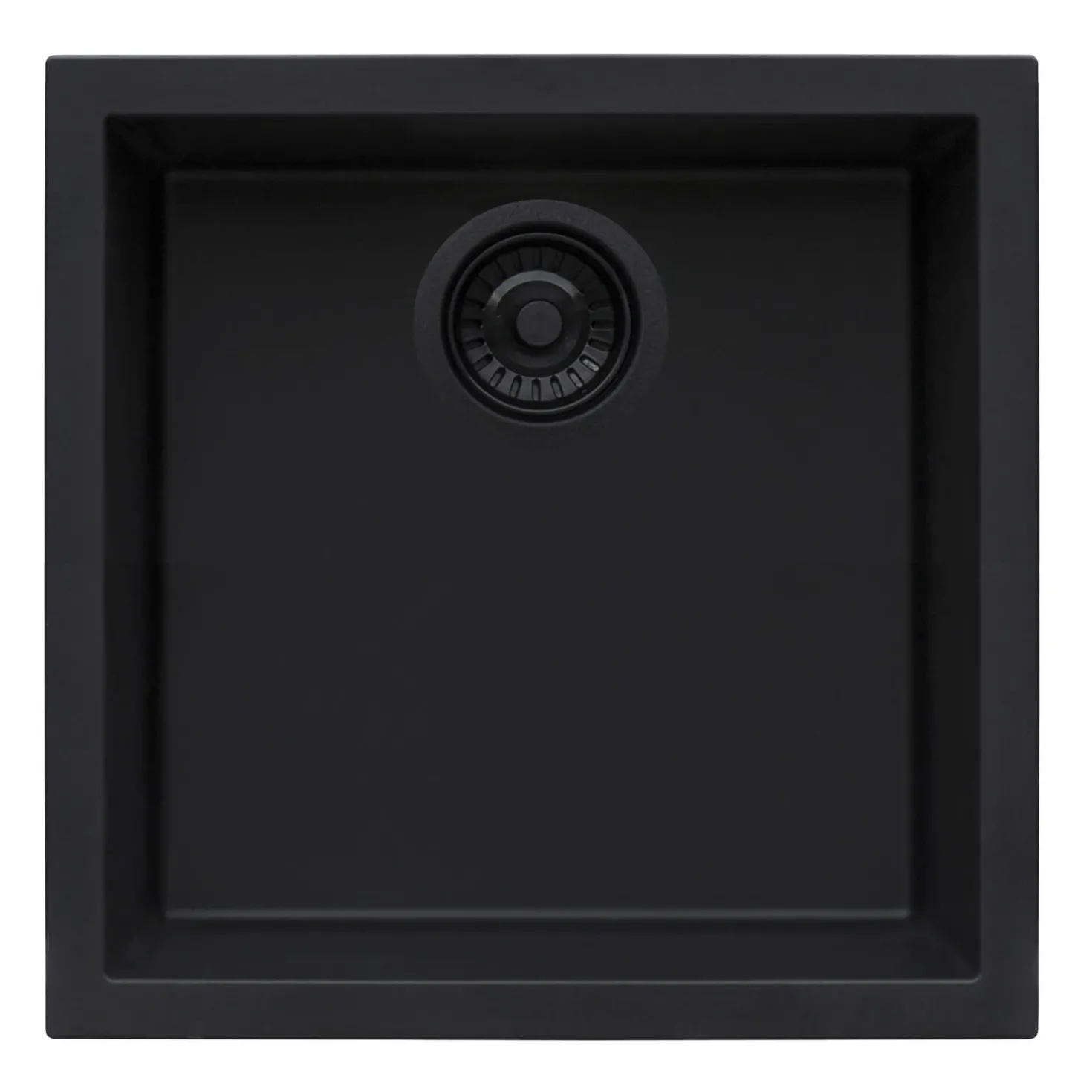 Ruvati 17" x 17" Granite Composite Undermount Single Bowl Prep Sink | Midnight Black