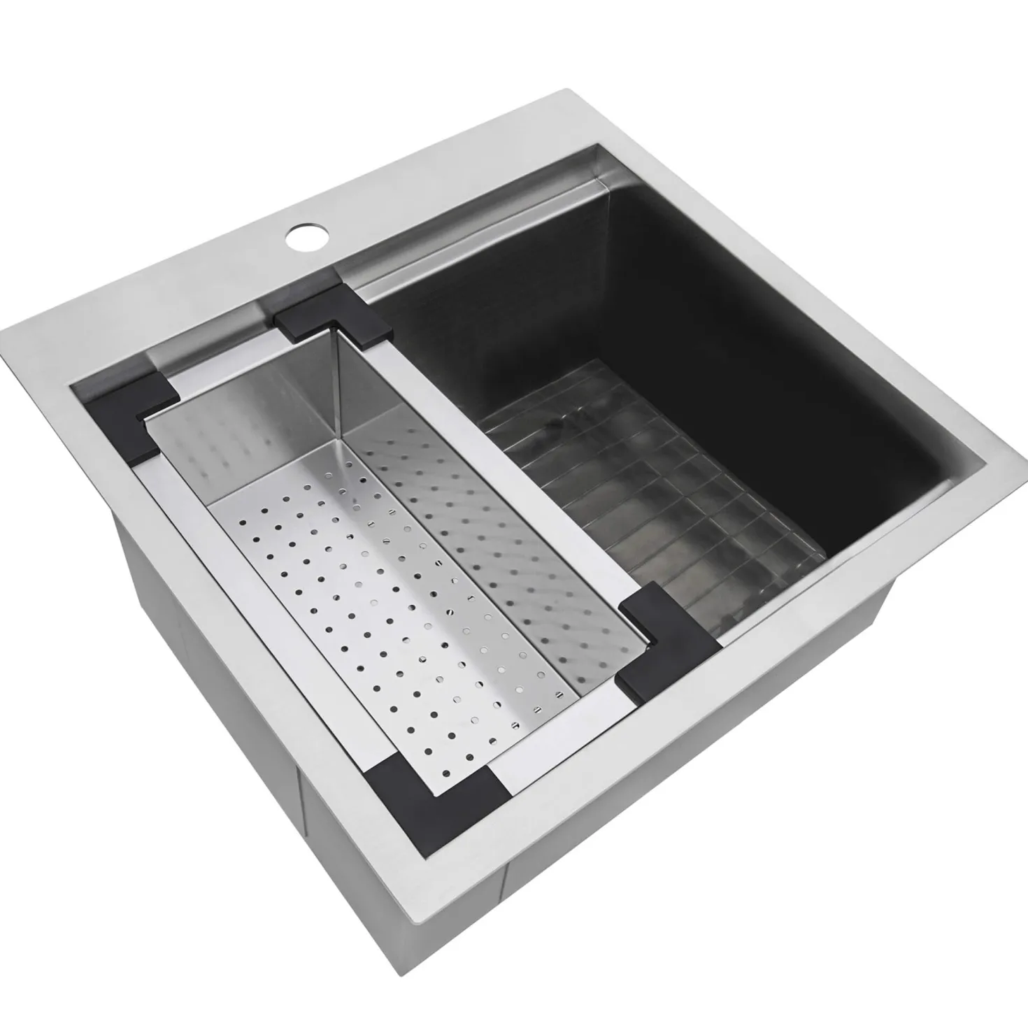 Ruvati 21" x 20" Marine Grade T-316 Stainless Outdoor Topmount Workstation Sink