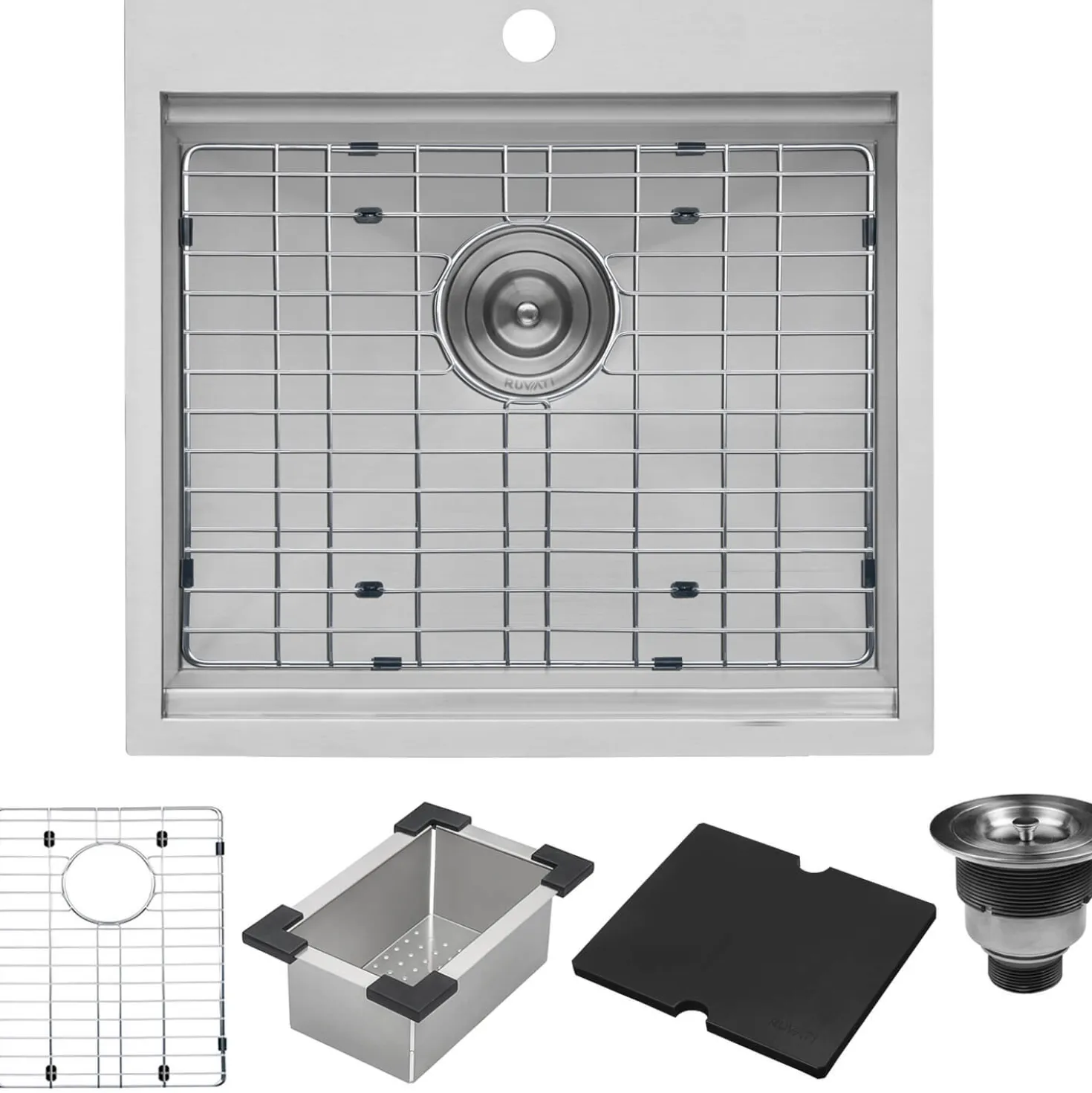 Ruvati 21" x 20" Marine Grade T-316 Stainless Outdoor Topmount Workstation Sink