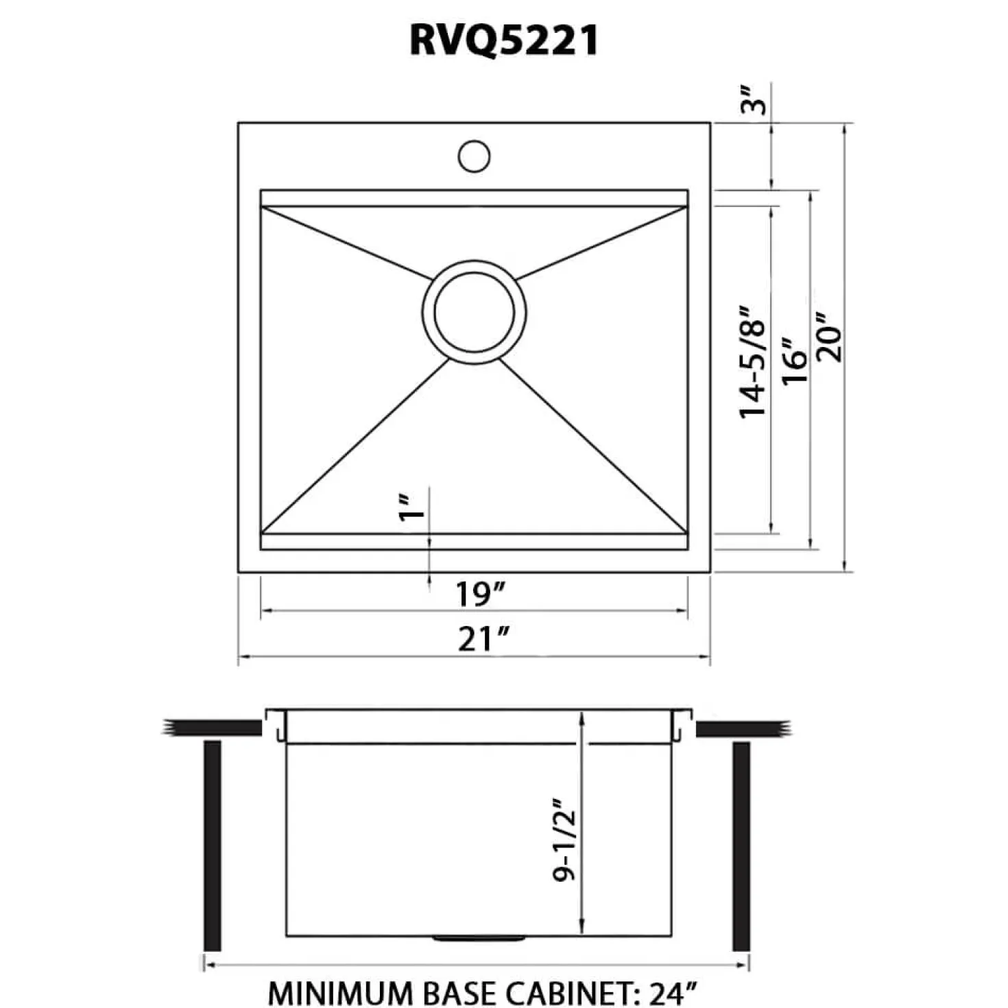 Ruvati 21" x 20" Marine Grade T-316 Stainless Outdoor Topmount Workstation Sink