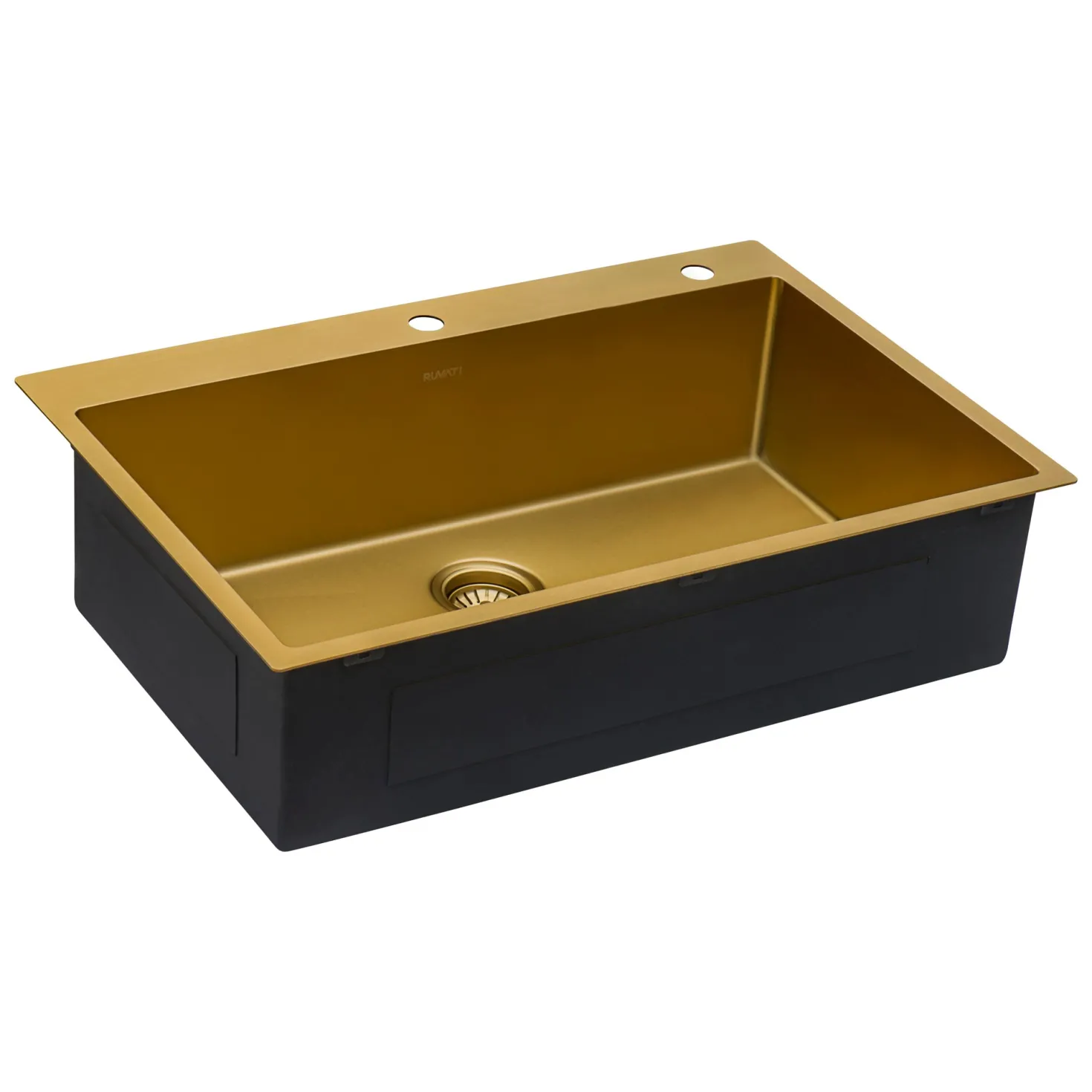 Ruvati 33" x 22" Matte Gold Stainless Steel Topmount Single Bowl Kitchen Sink