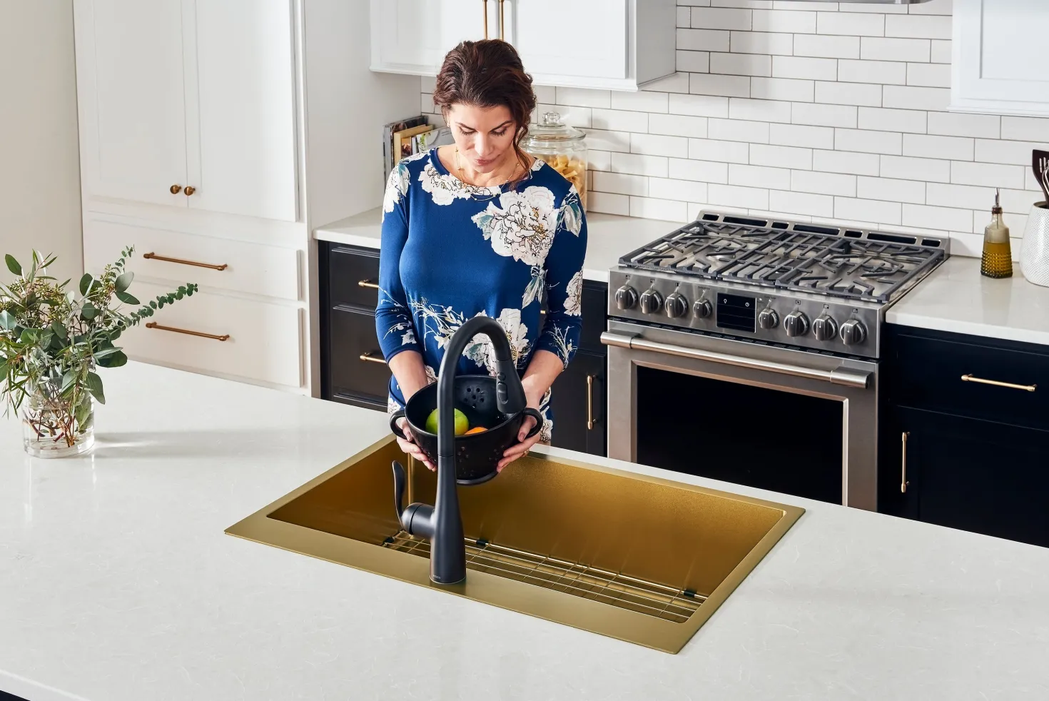 Ruvati 33" x 22" Matte Gold Stainless Steel Topmount Single Bowl Kitchen Sink