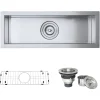 Ruvati 23" x 8" Narrow Trough Undermount 16 Gauge Stainless Steel Single Bowl Bar Prep Sink