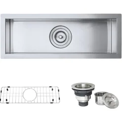 Ruvati 23" x 8" Narrow Trough Undermount 16 Gauge Stainless Steel Single Bowl Bar Prep Sink