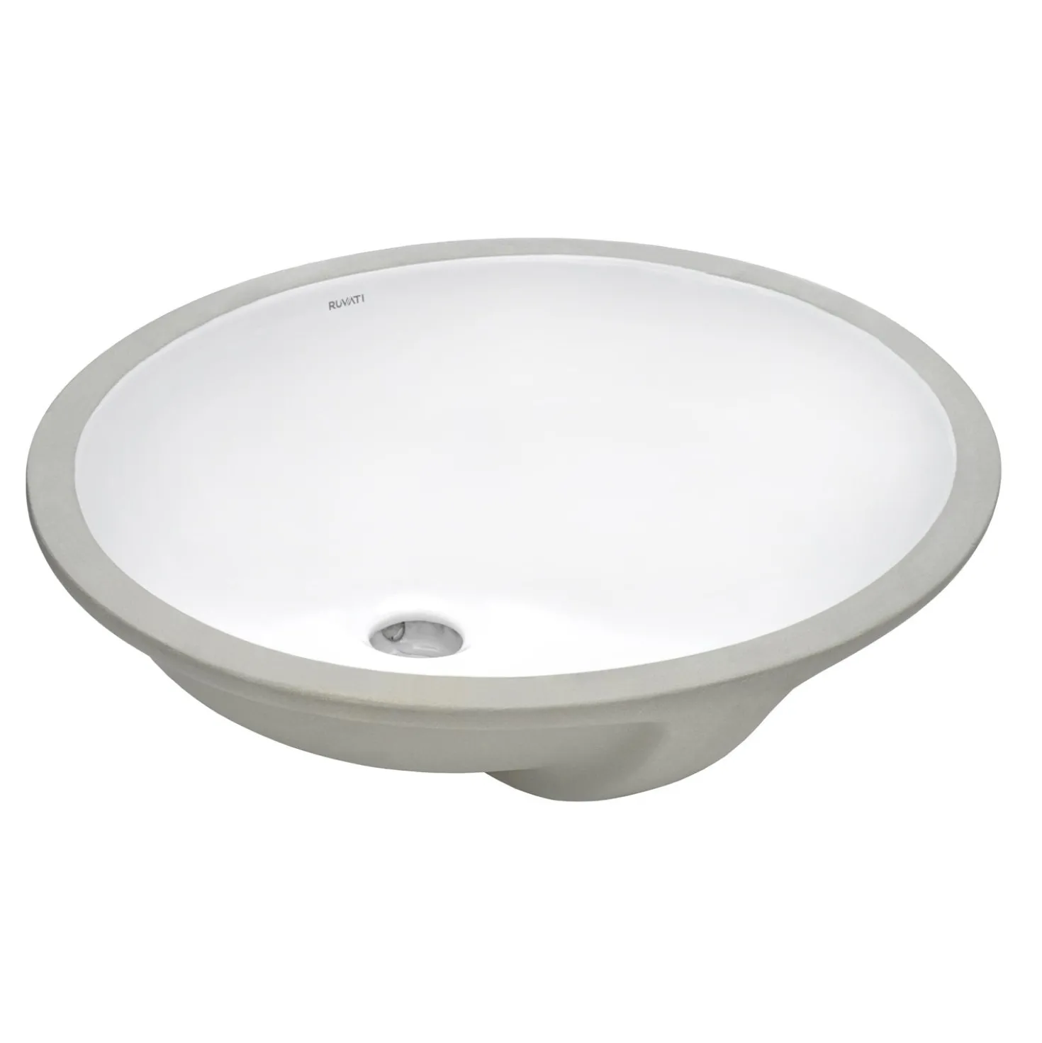 Ruvati 17" x 14" Oval Undermount Bathroom Sink in White