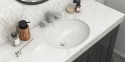 Ruvati 17" x 14" Oval Undermount Bathroom Sink in White