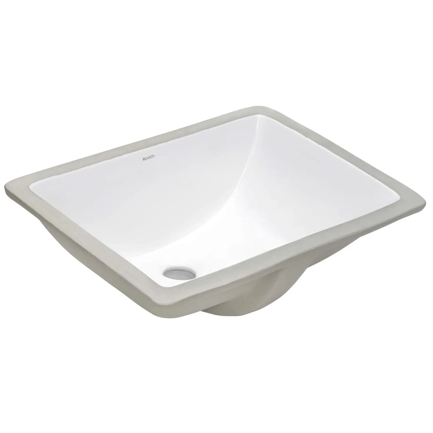 Ruvati 21" x 15" Rectangular Undermount Bathroom Sink in White