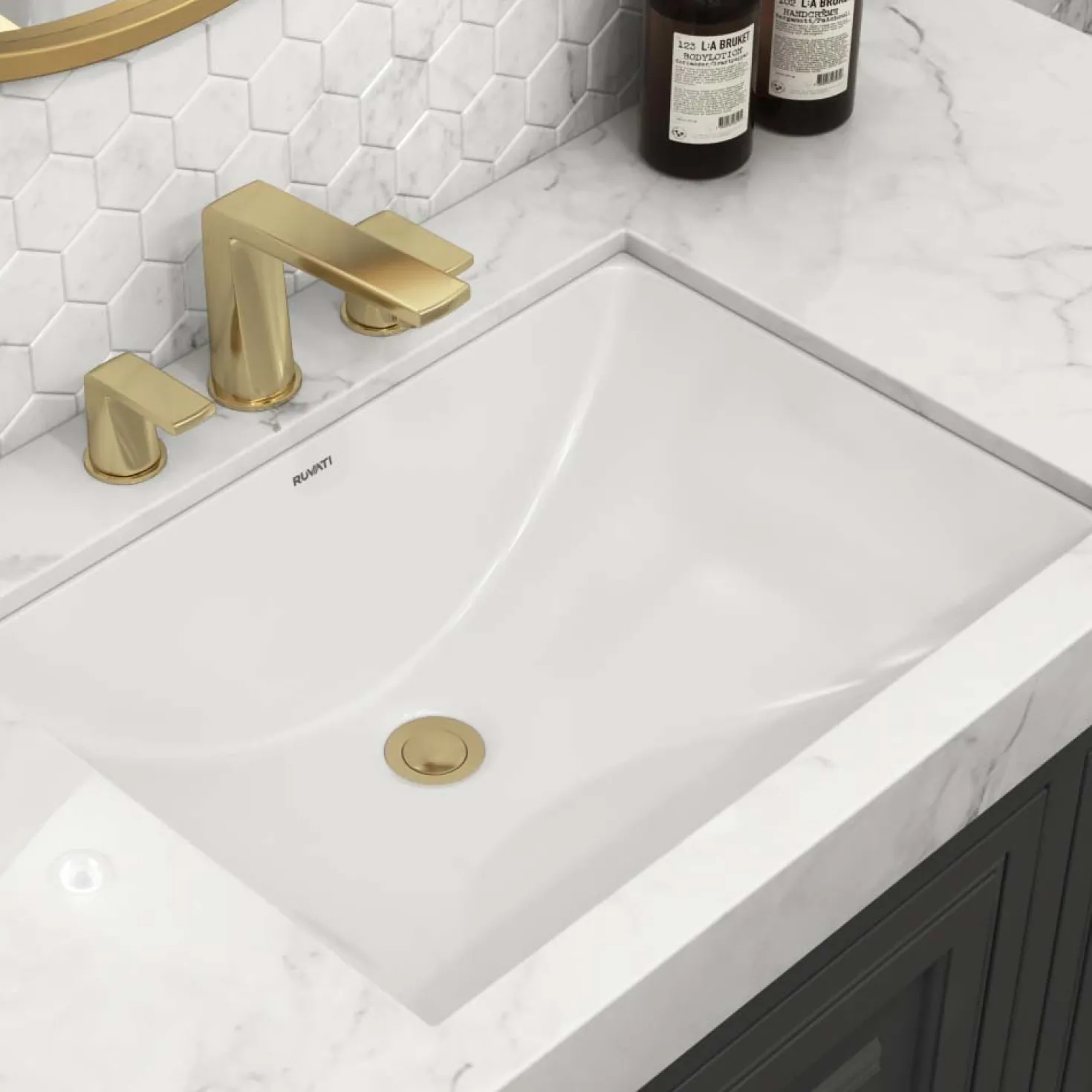 Ruvati 21" x 15" Rectangular Undermount Bathroom Sink in White