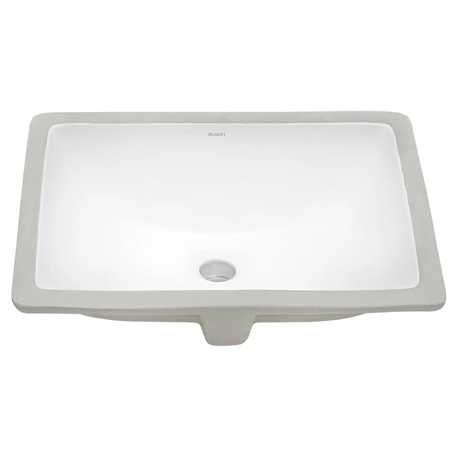 Ruvati 21" x 15" Rectangular Undermount Bathroom Sink in White