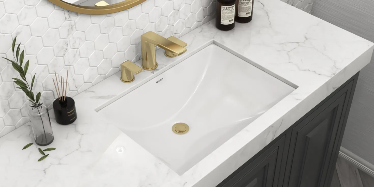 Ruvati 21" x 15" Rectangular Undermount Bathroom Sink in White