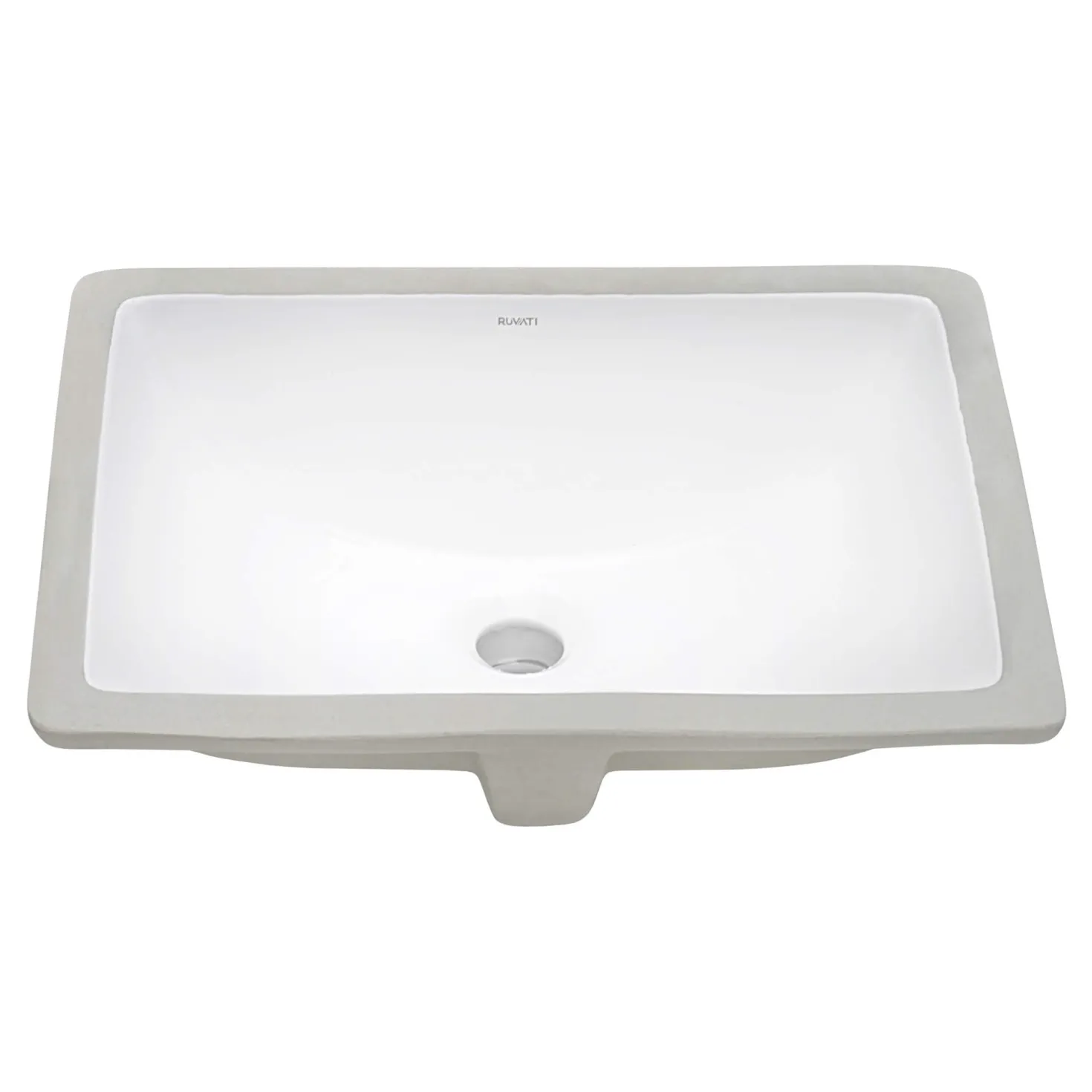 Ruvati 21" x 15" Rectangular Undermount Bathroom Sink in White