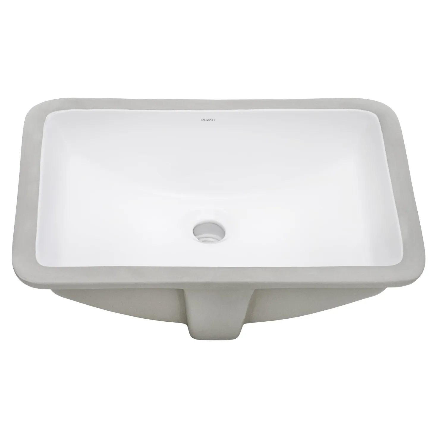 Ruvati 18.5" x 12" Rectangular Undermount Bathroom Sink in White