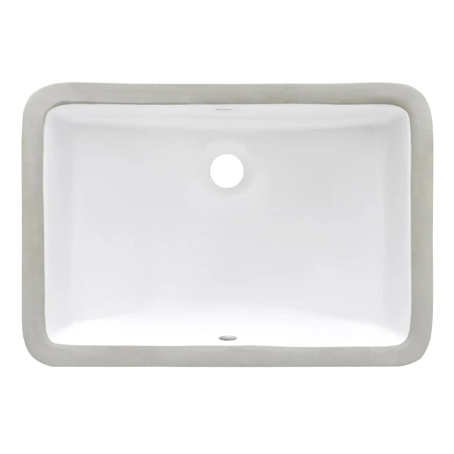 Ruvati 18.5" x 12" Rectangular Undermount Bathroom Sink in White