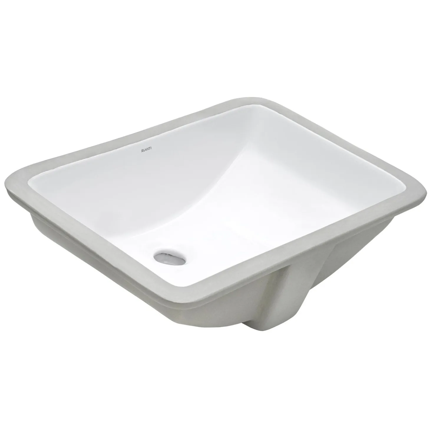 Ruvati 18.5" x 12" Rectangular Undermount Bathroom Sink in White
